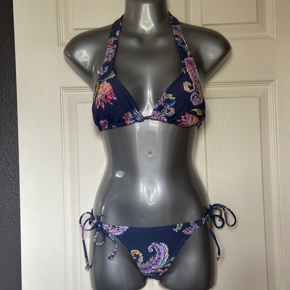 O’Neil string bikini. Originally sold as separates. Top is M, Bottom is S